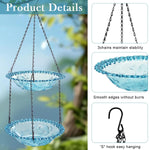 HASTHIP Garden Hanging Bird Bath for Outdoor Use with 70CM Double Layer Bowls | Crystal Blue Decor