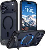 HASTHIP® Funda Magnética para iPhone 17 Pro Max 6.9 Pulgadas, Carcasa Translucida Mate con Soporte Invisible, Compatible MagSafe, Protección Militar Antigolpes y Antirrayas
