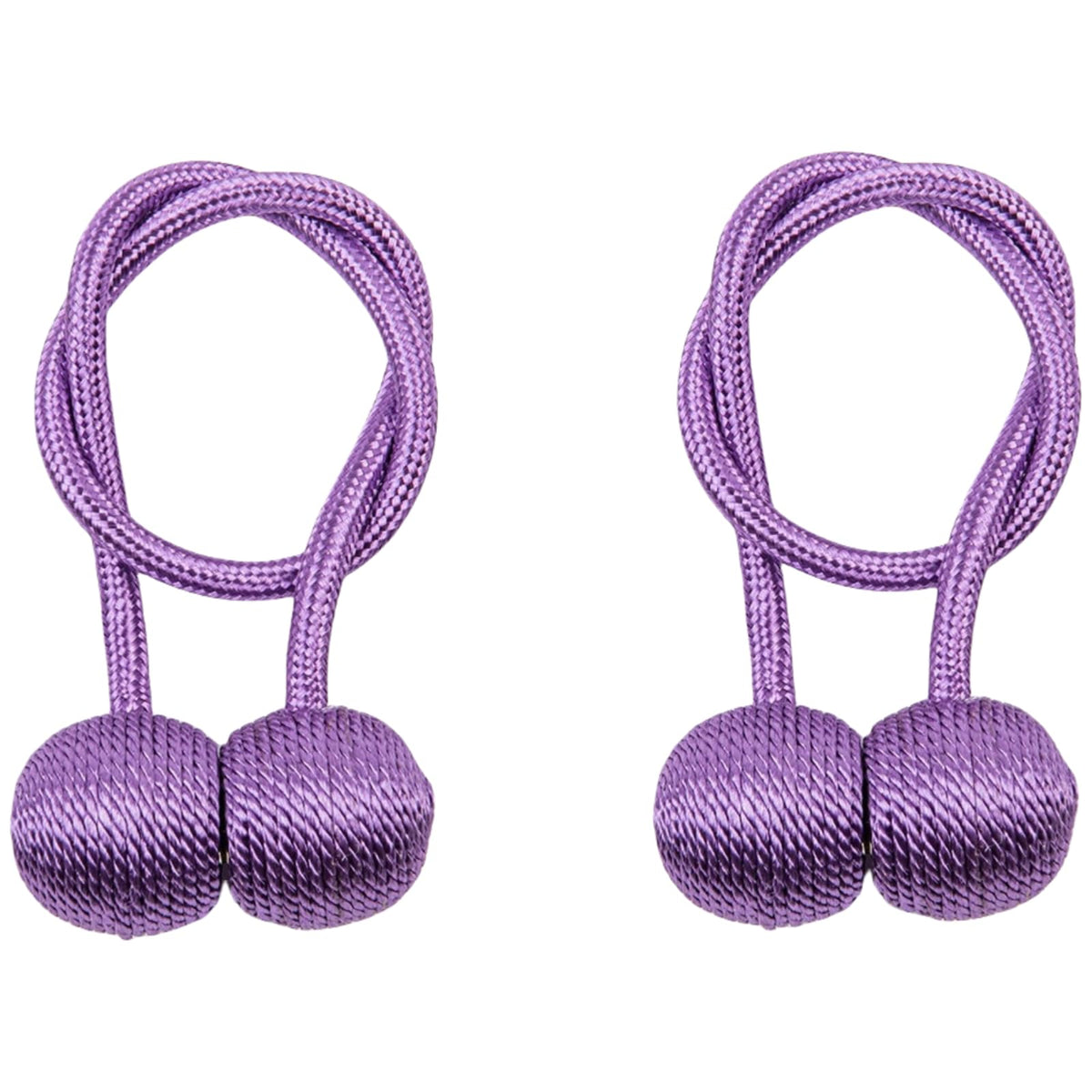 HASTHIP® Window Curtain Tiebacks Polyester Solid Drapery Magnetic Holdbacks for Office and Home Decorative (White, 1 Pair, 2 Pcs)-Purple