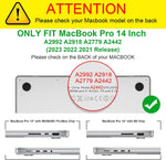 HASTHIP Laptop Case for MacBook Pro 14.2 inch with Folding Riser Stand and Transparent PC Design