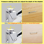 Heavy Duty Staple Gun, 3 in 1 Heavy Duty Stapler Staple Gun with Stapler Remover and 2100Pcs Staples, Tracker Machine with Pins Staple and Nail Gun for Wood Furniture Woodworking SofaSeat Cover Repair