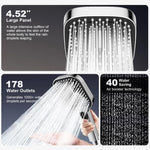 HASTHIP® High Pressure Shower Heads With 3 Spray Modes, Quality Construction, Adjustable Stream Settings, Ideal For Homes And Apartments, Polished Chrome Finish