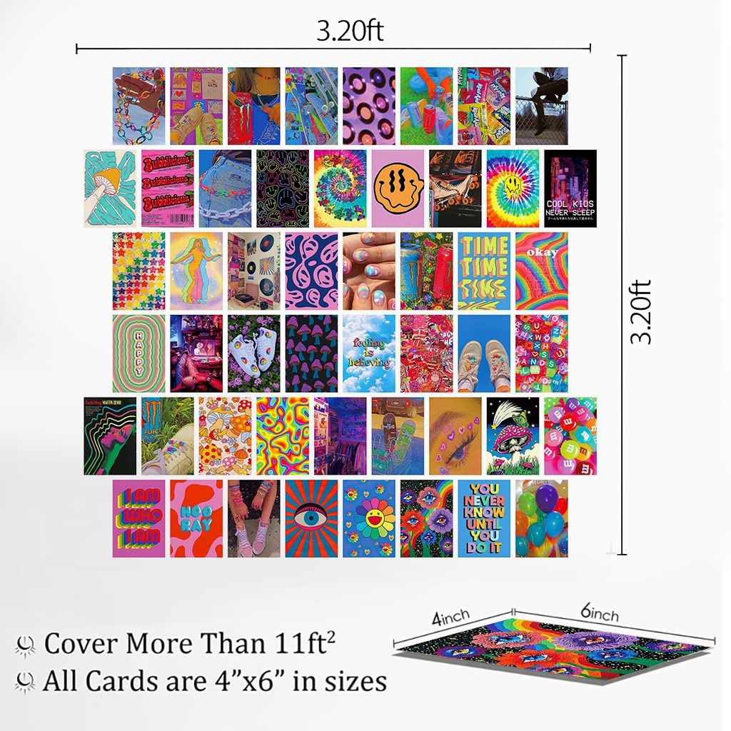 HASTHIP Postcard Wall Art Set for Room Decoration with 50 Sheets 4x6 in Matte Print | Minimalist Modern Aesthetic Decor