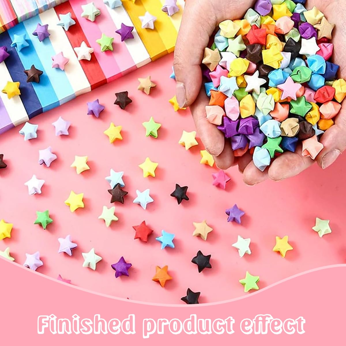 1030 Sheets Star Origami Paper - 27 Assortment Color Star Paper Strip, Double Sided Origami Lucky Star Decoration Paper Strips for DIY Hand Art Crafts Decor Gifts