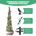 HASTHIP Trellis for Climbing Plants 120 cm with Decorative Bird Top | Wrought Iron Garden Support