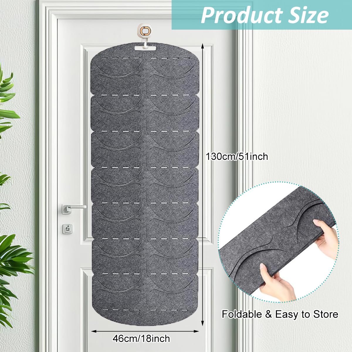 HASTHIP Hat Organizer for Baseball Caps with 14 Pocket Over Door Design | Felt Storage Holder