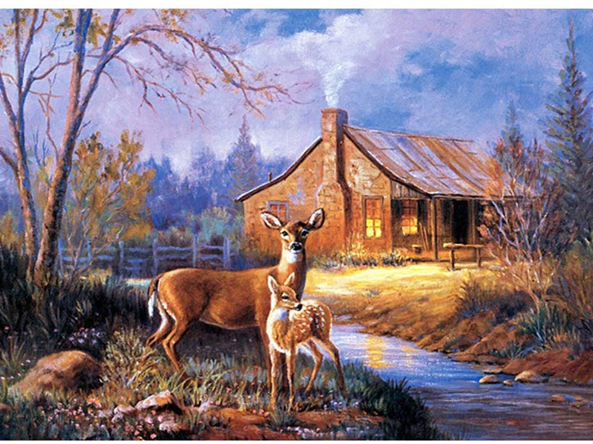HASTHIP Diamond Painting Kit for Home Decor featuring Exquisite Deer 12x16 in Canvas | DIY Gift