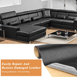 HASTHIP® Leather Repair Patch, 78"x17" Leather Repair Patch Tape Kit, Self Adhesive Leather Repair Kit Tape DIY for Car Seat Sofa Jackets Couches Chair, Black