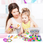HASTHIP® Loom Bands Kit for Kids Girls,Rainbow Looms Rubber Band Craft Friendship Bracelet Making Loom Band Set With Braiding Tools,