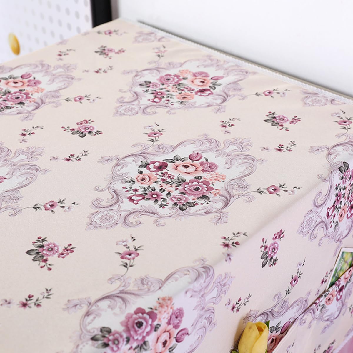 HASTHIP refrigerator cover for double door fridge with pockets 27.6 x 67 in floral print | dust proof