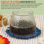 HASTHIP® DIY Crochet Kit Set of 4Pcs DIY Crocheting Coasters Material Kit Floral Croch