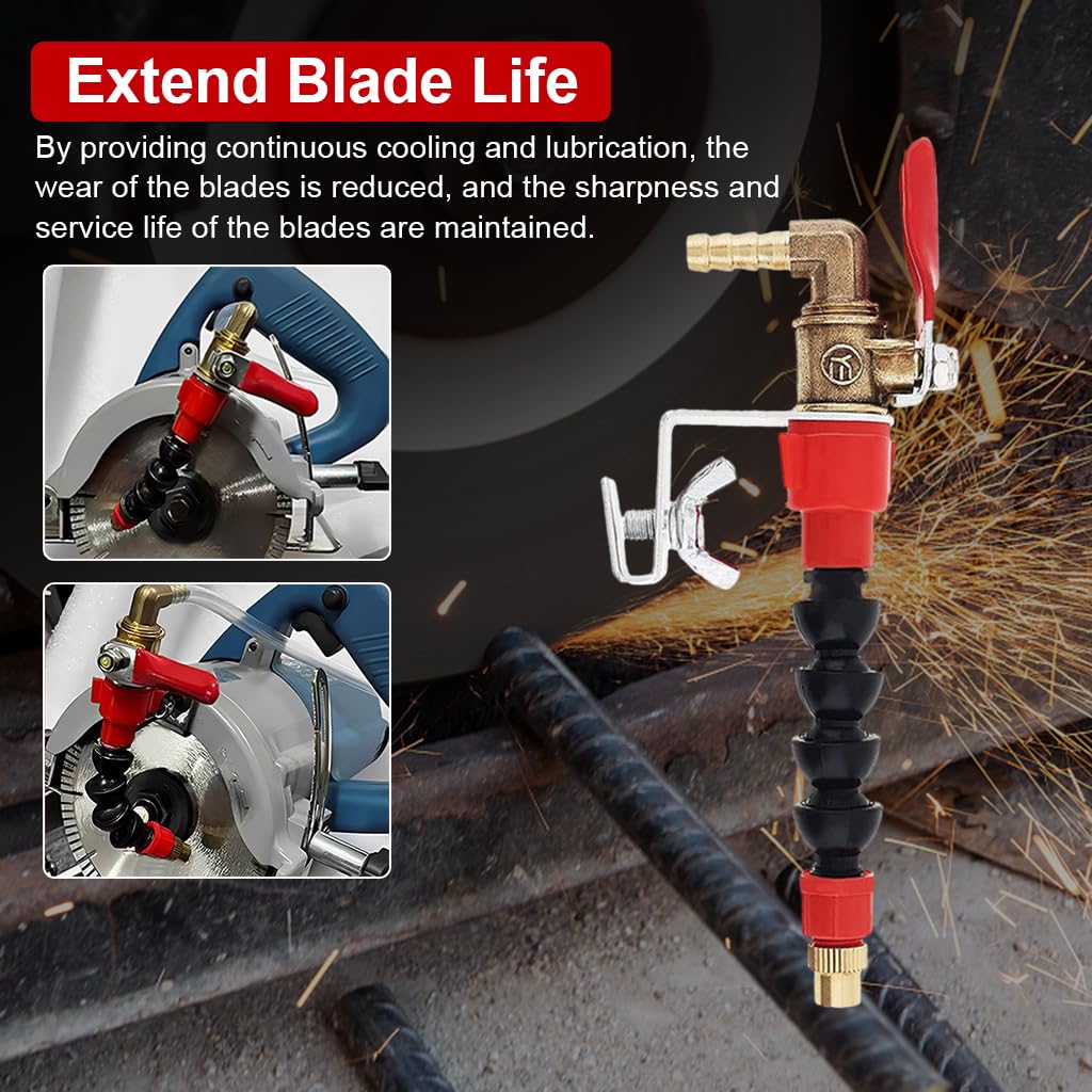 HASTHIP® Water Mist Spray Nozzle for Angle Grinder, Dust Suppression Cooling System, Flexible Tube Sprayer Attachment for Cutting Machine, Blade Life Extension & Clean Work Area