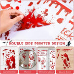HASTHIP Halloween Horror Decals for Haunted House with 9 Sheets 95 Pcs PVC Stickers | Scary Red Handprint and Footprint Decor