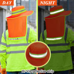 HASTHIP® High Visibility Safety Reflective Bucket Hat with UV Protection, Breathable Mesh Neck Flap, Adjustable Fit for Men & Women, Ideal for Night Work, Hiking, Fishing, Neon Color Design