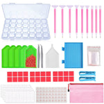HASTHIP Diamond Painting Tools Kit for 5D DIY Crafts with 9 Pens and 28 Grid Box | Without Diamonds