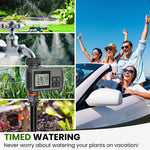 HASTHIP Automatic Water Timer for Garden Faucet with LCD Display and Manual Mode | 2 PCS UV‑Resistant ABS Smart Irrigation System