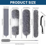 HASTHIP Microfiber Duster Set for Home Cleaning with 1.2 m Extendable Handle & 5 Heads | Reusable