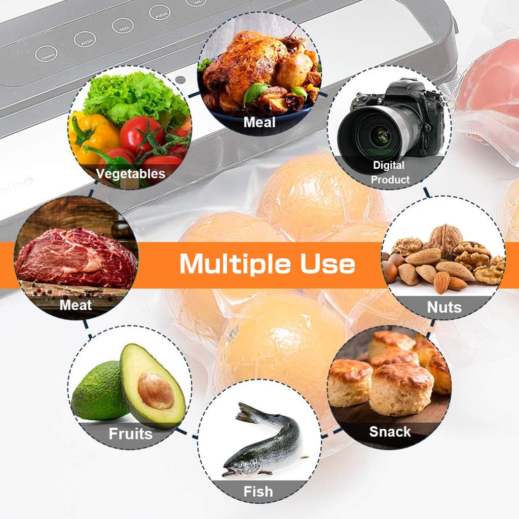 HASTHIP Vacuum Sealer Bags for Food Storage featuring 0.16mm Puncture Resistance | 100pcs 5.9x9.8in BPA Free