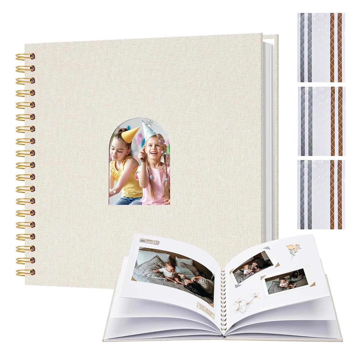 HASTHIP Photo Album Scrapbook for Memories with 40 Blank Pages and Spiral Hardcover | 10 Inch DIY Gift Book