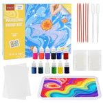 HASTHIP Paper Marbling Art Painting Kit for Kids and Adults with 12 Colors Pigments | Beginner-Friendly Creative Gift