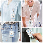 HASTHIP ID Badge Holder for Keys and Cards with 23 in Retractable Reel & Quick Carabiner | Rainbow Print Lanyard