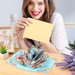 HASTHIP® 3D Pop-Up Butterfly Greeting Card, Handmade Floral Gift Card for Birthday, Anniversary, Friendship & Special Occasions, 5x7 Inch