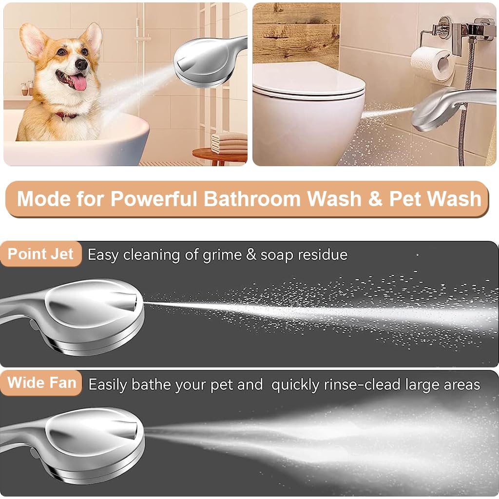 HASTHIP Handheld Shower Head for Bathroom with 10 Water Outlet Modes and 1.5 m Hose | Adjustable Spray for Home Use