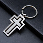 HASTHIP Cross Keychain for Home and Car Keys featuring 360° Rotating Cross | Zinc Alloy 4.57×2.83×0.28 in