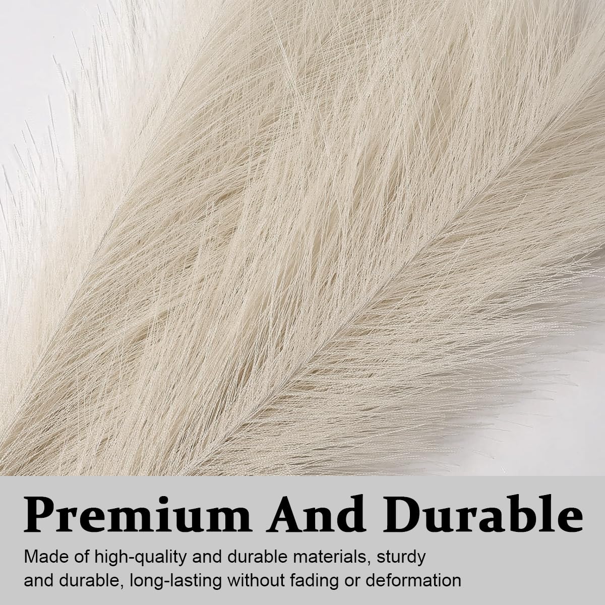 HASTHIP Faux Beige Pampas Grass Decor for Vase Filler and Home Display 20PCS 18in | Elegant Artificial Floral for Wedding and Farmhouse Rooms