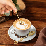 HASTHIP Mini Crown Spoon Set for Coffee and Dessert with Golden Plated Zinc Alloy Design | Gift Box