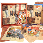 HASTHIP Scrapbook Stickers Supplies Kit for DIY Journals with 31 Sheets & 2 Washi Tapes | Vintage Aesthetic Album Set