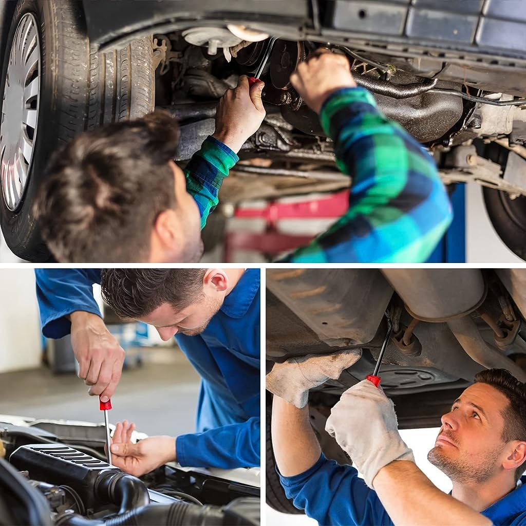 HASTHIP® Juego de 3 Herramientas de Extracción Molduras Coche,Alicates para Clips,Herramientas Palanca y Desmontaje Paneles Kit Reparación Interior Automóviles con Bolsa