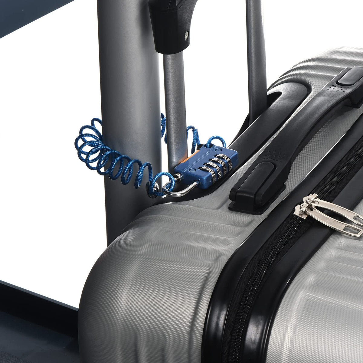 HASTHIP 4 Digit Combination Luggage Cable Lock for Helmet and Suitcase with 3.3 ft Waterproof Steel Cable | Zinc Alloy Padlock
