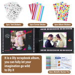 HASTHIP DIY Scrapbook Photo Album Kit for Weddings and Anniversaries with Ribbon Closure 80 Pages Black | Perfect Memory Gift