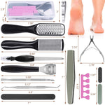 HASTHIP® 20 in 1 Pedicure Tool Set, Portable Manicure Machine, Foot Care Foot File, Callus Removal Nail File, Stainless Steel Foot File (For Men And Women), Father's Day Gift