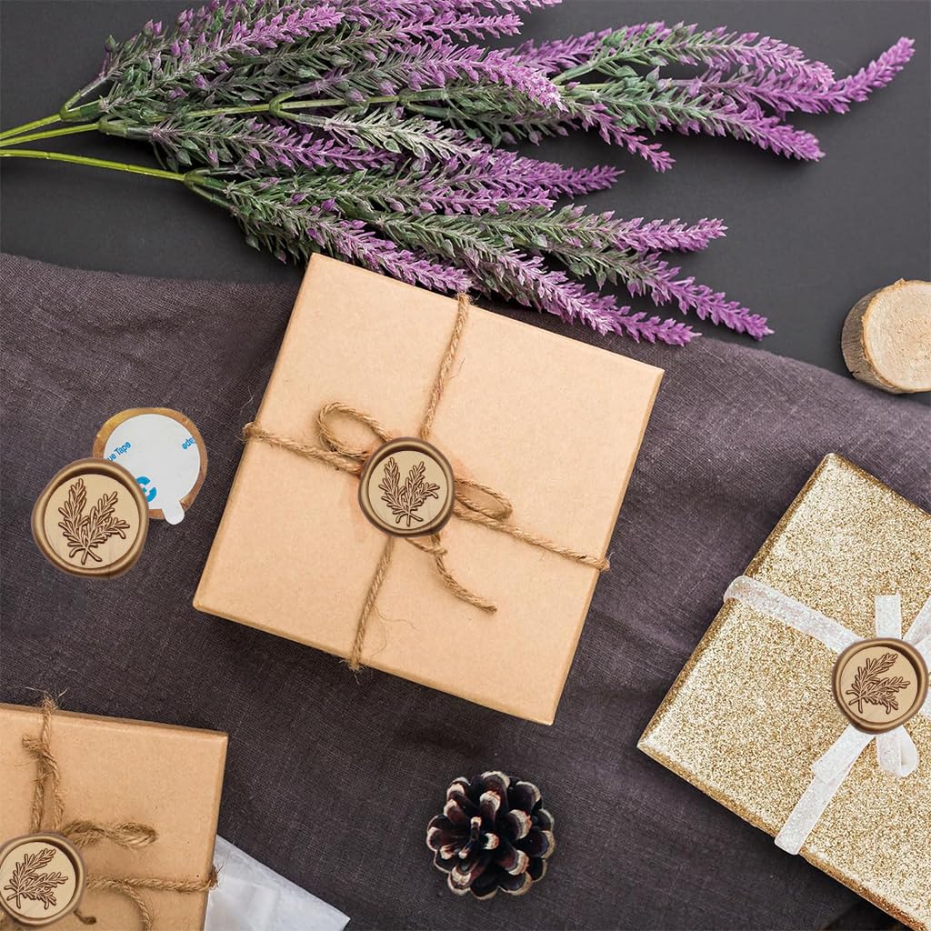 HASTHIP Wax Seal Stickers for Wedding Invitations with 10pcs 1.2in Self Adhesive Golden Rosemary Design | Elegant Envelope and Gift Decoration
