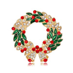 HASTHIP® Christmas Brooch for Women Men Inlaided Rhinestone Shining, Christmas Bell Brooch, Alloy Brooch for Coat Dress Gown Shawl Sweather, Christmas Gift