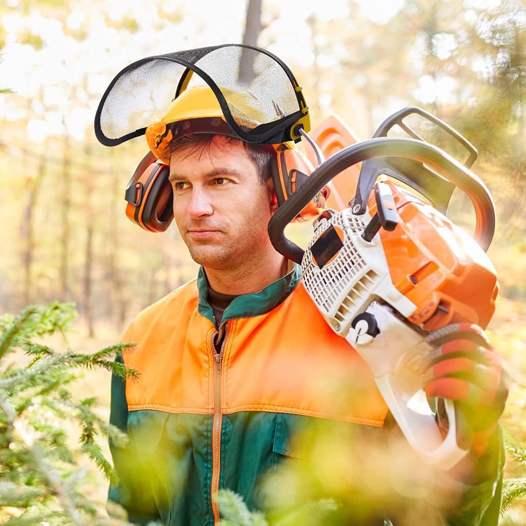HASTHIP Safety Face Shield for Lawn Mowing with Fine Mesh Screen and Adjustable Headgear
