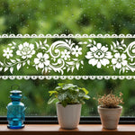 HASTHIP® Floral Clear Baseboard Trim Decal, Self-Adhesive PVC Border Sticker, Decorative Skirting Tape for Window, Glass Door, and Home Interior Decoration, 10cm x 10m, Trim to Fit