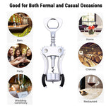 HASTHIP Wine Opener Gift Set for Home and Bar with 3 pcs Wing Corkscrew | Zinc Alloy Ergonomic Design