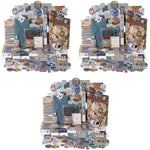 HASTHIP Paper Scrapbook Stickers Kit for Journaling and Scrapbooking with 3 PCS 5cm Blue Retro Papers | Includes 20 Stamp and 20 Washi Stickers