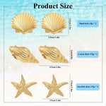HASTHIP 6-Pack Gold Starfish & Seashell Hair Clips for Women and Girls