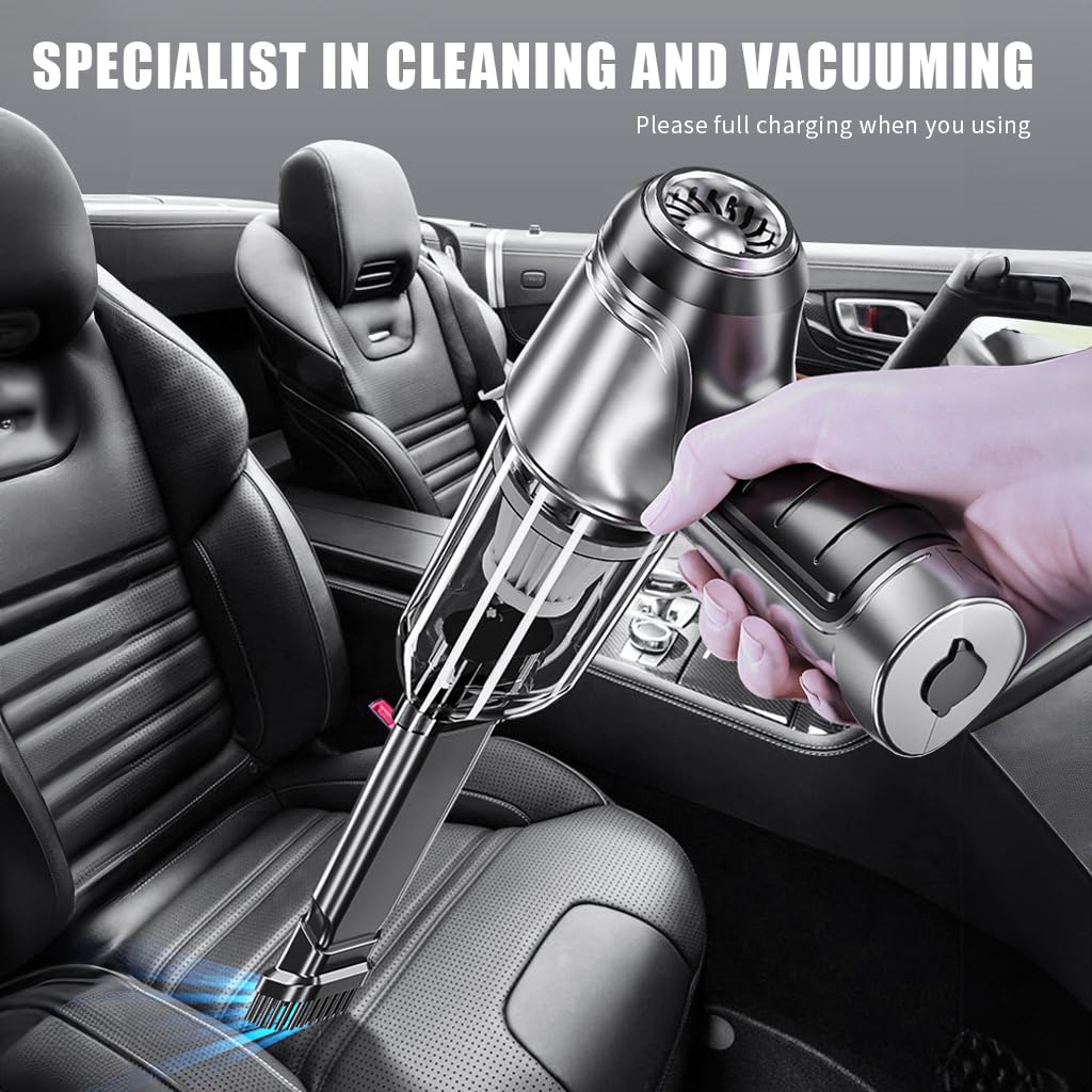 Electric Compressed Air Duster, 19000PA Handheld Cordless Air Duster, 120W 35500RPM Car Vacuum Cleaner & Multi Nozzle