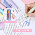 HASTHIP Ballpoint Pens 6 Pcs Set for Note Taking and School Use with 4 in 1 Ink Switch | 0.5mm Smooth Writing Multicolor Design