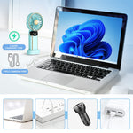 HASTHIP Mini Handheld Fan for Travel and Office with 3000mAh Battery and Foldable Design | Green