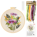 HASTHIP DIY Embroidery Art Craft Kit for Beginners with 20cm Hoop and Color Yarns | Flower Canvas Decoration