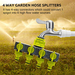 HASTHIP Universal Garden Hose Splitter for Irrigation and Lawn Watering with 4 Way Outlets | Quick Connect Plastic Faucet Adapter