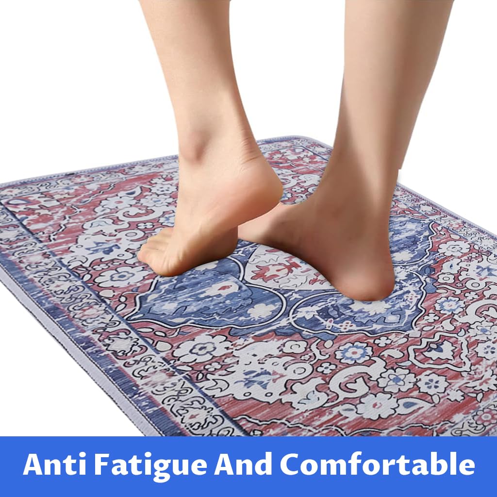 HASTHIP® Kitchen Mats for Floor Anti Slip, Water-Absorbent Polyester Floor Mat for Kitchen, Washable Soft Absorbent Rugs, 2 Sizes (40×60cm & 40×120cm)