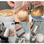 20oz Milk Frothing Pitcher with Scale Stainless Steel Espresso Milk Frothing Pitchers for Cappuccino Barista Steam Pitchers Milk Jug Cup with Decorating Pen Latte Art