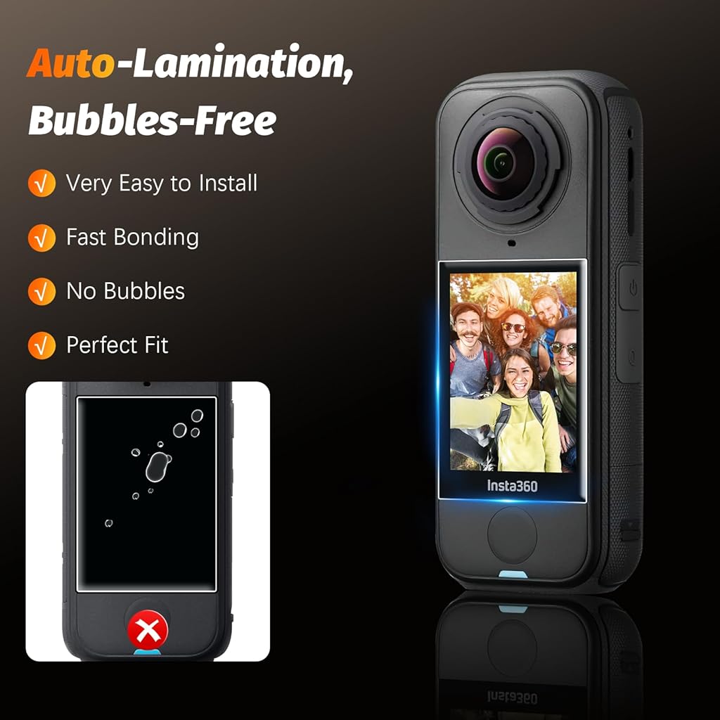HASTHIP® Protector de Pantalla para Insta360 X4 Air (Paquete de 3),Vidrio Templado 9H Ultra HD,Película Protectora LCD Transparente,Resistente a Arañazos y Fácil Instalar